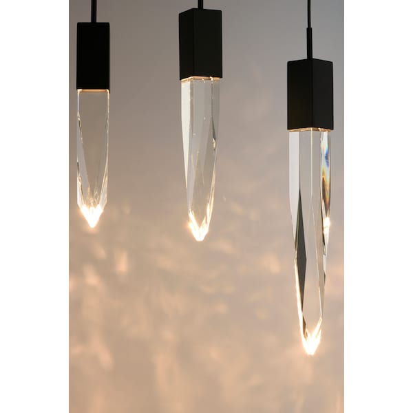 Quartz 9-Light 15.75 Wide Black Pendant Light